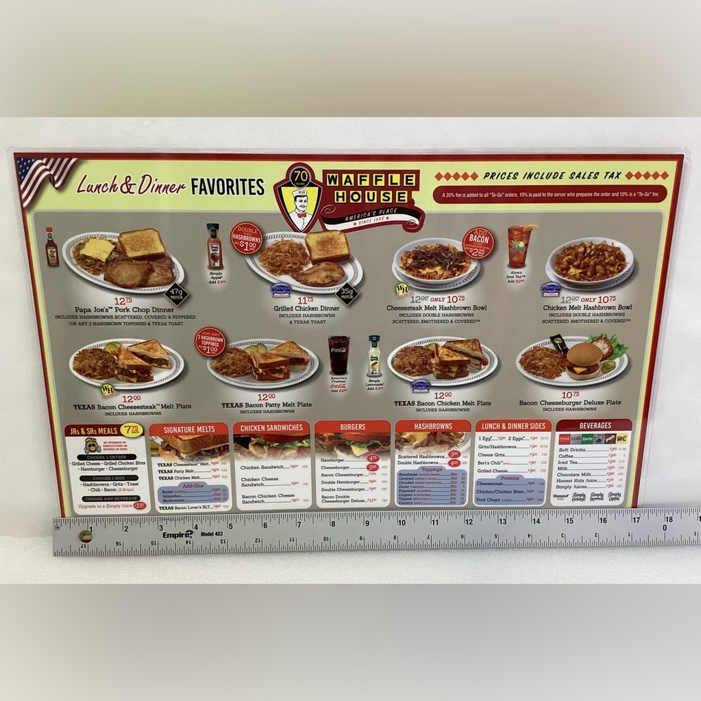 Waffle House Menu 2026 Celebrates 70 Years